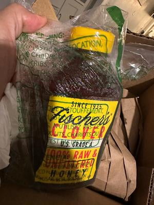 Fischer's Honey Clover Honey – 24oz, 100% Pure Raw Unfiltered, Gluten-Free, USA Made