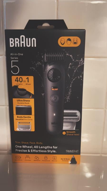 Braun All-in-One Series 5 Trimmer Kit, 40 Lengths, Graphite Gray