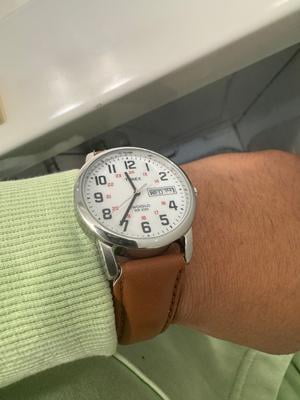 Timex Men's Indiglo Easy Reader Silver/White 35mm Watch with Day