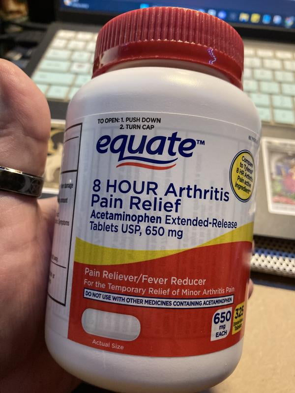 Equate 8HR Pain Relief Acetaminophen – 650 Mg Extended Release, 225 Family Size Tablets