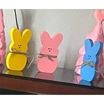 3Pcs Wooden Easter Bunny Rabbit Tabletop Ornaments - Home & Office ...