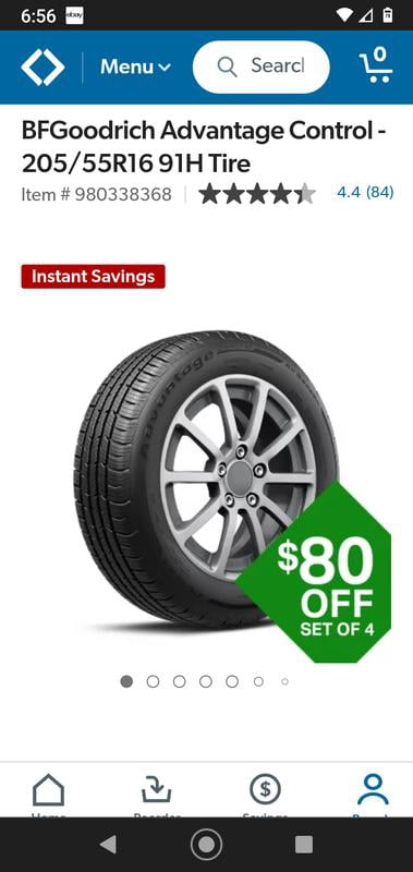 BFGoodrich Advantage Control - 205/55R16 91H Tire - Samsclub.com