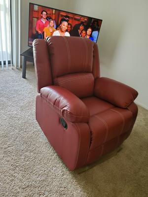 Acme Zuriel Rocker Recliner Red Faux Leather Com Acme Zuriel Rocker Recliner Red Faux, How To Remove Ball Pen Marks From Rexine Sofa