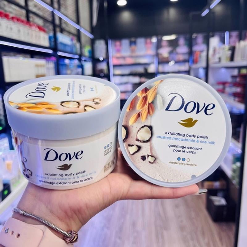 Dove Exfoliating Beauty Skin Exfoliator, Crushed Macadamia & Rice