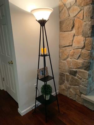 Mainstays 69 Etagere Floor Lamp Dark Charcoal Finish Walmart Com