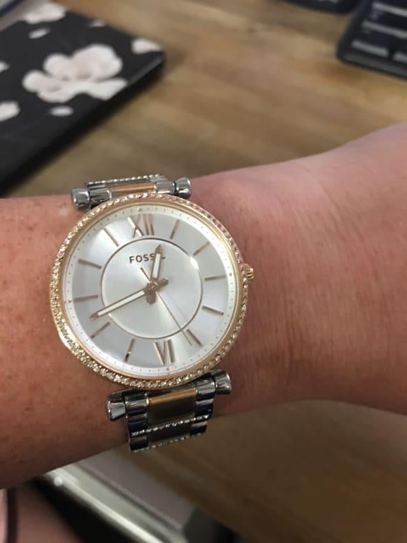 Carlie Three-Hand Stainless Steel Watch 