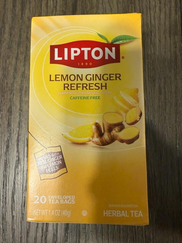Lipton, Herbal Tea Bags, Lemon Ginger Refresh, 20 count, pack of 4