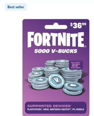Customer reviews for Fortnite 5000 V-Bucks eGift Card