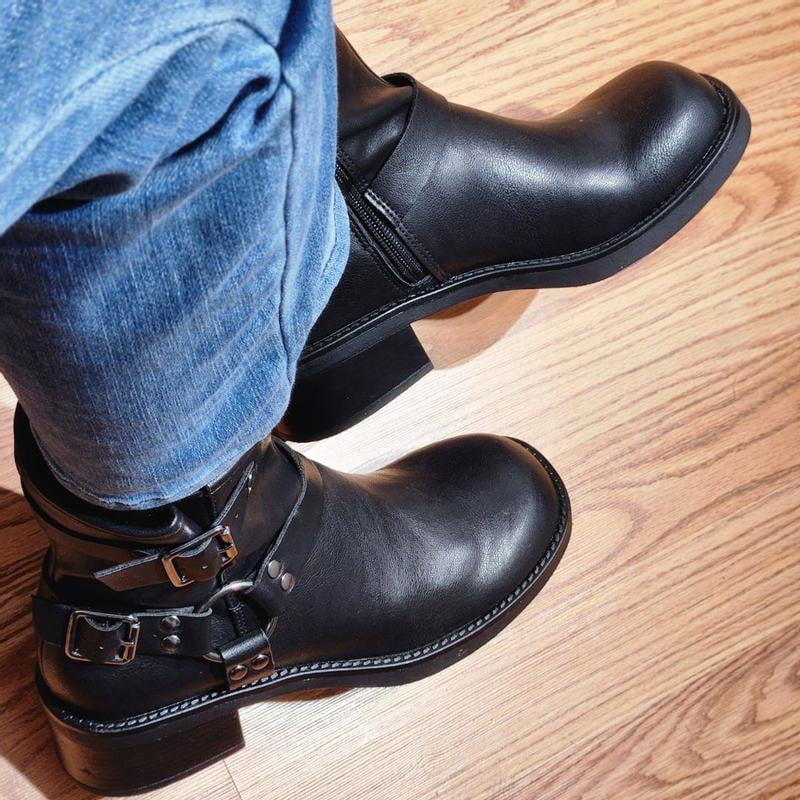 No Boundaries Women's Buckle Moto Boots - Walmart.com