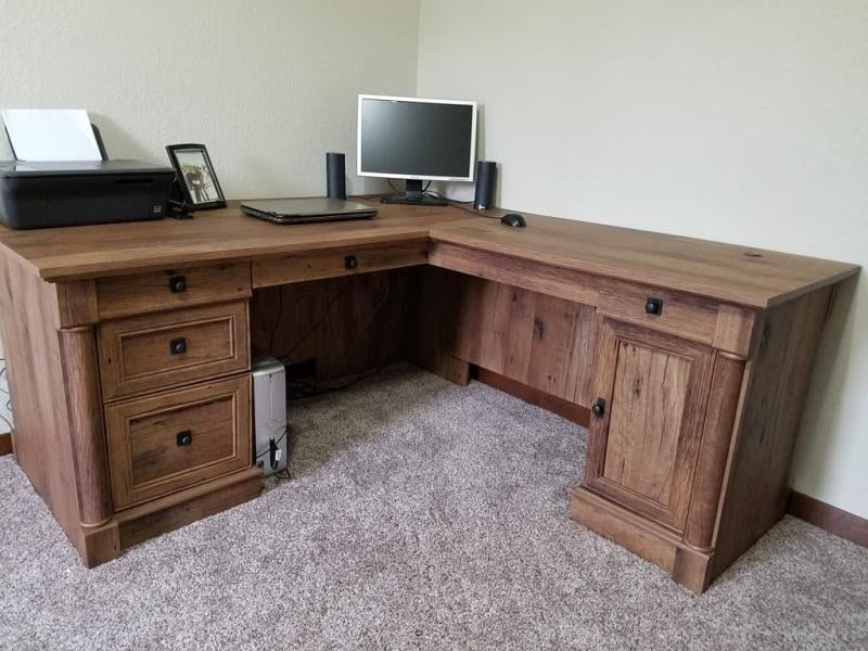 Sauder Palladia L Shaped Desk Cherry Finish Walmart Com Walmart Com