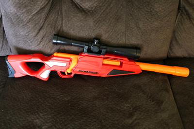Style Gun Sniper Rifle Blaster w Scope Rail Adapter 4 Foam Long Range Darts NEW 