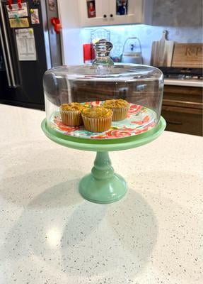 The Pioneer Woman 10 in Round Jade Cake Stand Green Walmart
