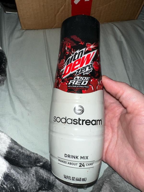SodaStream Mountain Dew Code Red Zero Flavor Soda Drink Mix SodaStream Mountain Dew Code Red Zero Flavor Soda Drink Mix