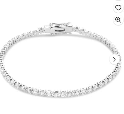 ★SENTIMENTS★ NO.556 [MEDIUM] TENNIS CUBIC BRACELET Amazon.com: Kooljewelry Rhodium Plated Brass Cubic Zirconia
