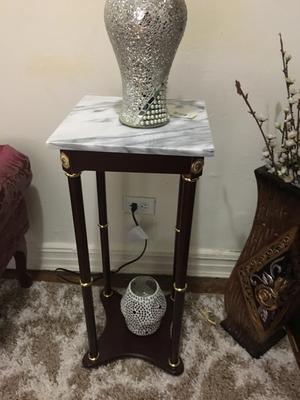 Telephone White Marble Square Plant Vase Stand New