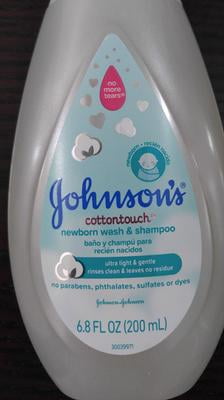 johnson's cotton touch newborn baby wash & shampoo