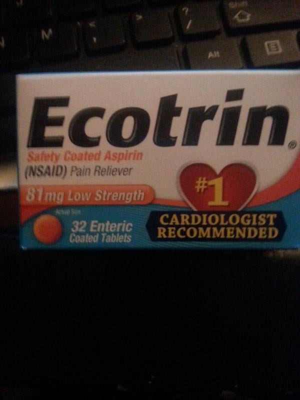 Ecotrin Low Strength 81mg Aspirin - Safety Coated Tablets, 45 Count