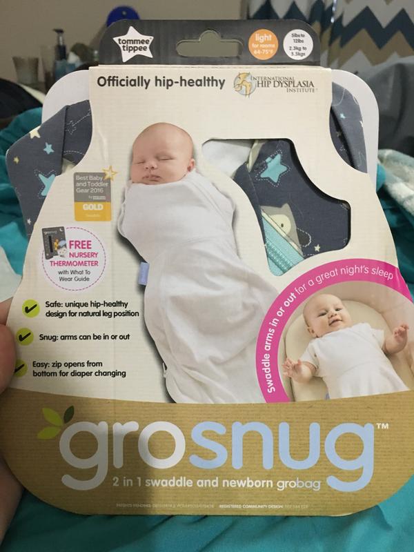 Grobag GroSnug Gro Snug Swaddle Sleeping Bag 2-in-1 Dual Newborn NightFall LIGHT 
