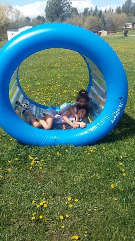 roll with it giant inflatable wheel