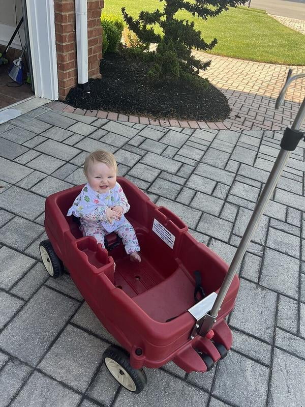 Step2 Red Plastic Two-Seater Toddler Wagon with Seatbelts, Storage