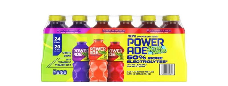 POWERADE XTRA SOUR Variety Pack Sports Drink, 20 fl. oz., 24 pk