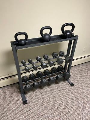 Marcy Combo Weights Storage Rack Dumbbells Kettlebells Weight Plates Heavy-Duty