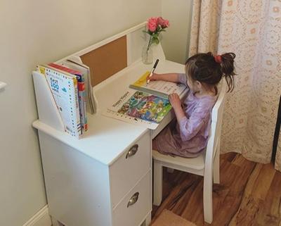 kidkraft study desk with side drawers