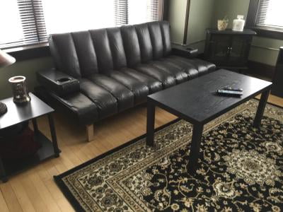 Mainstays Theater Futon With Armrests Cupholders Walmart Com Walmart Com