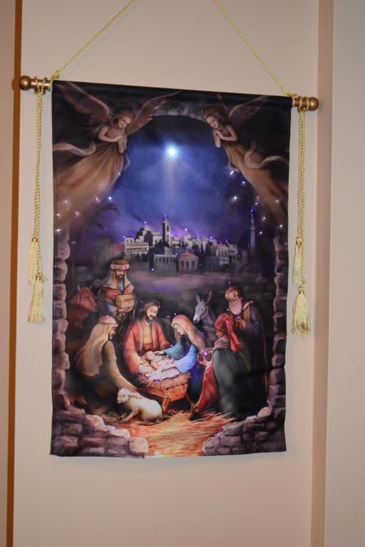 Inspirational Christmas Decorations Collections Etc Lighted Nativity Scene Hanging Canvas Wall Art