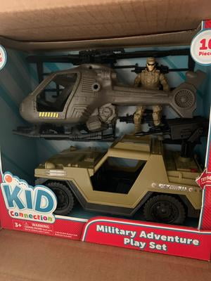 Kids Connection Military Adventure Play Set Jeep & Helicopter  Light & Sound NIB 