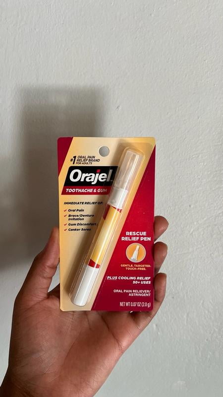 tobacco pain relief Orajel Rescue Relief Pen with Menthol, Instant Pain Relief, Touch-Free  Applicator, 0.07 oz