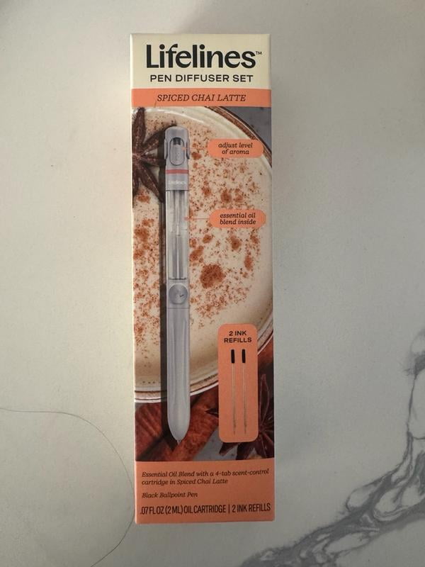 Lifelines Pen Diffuser Set, Spiced Chai Latte Scent, 1mm Black