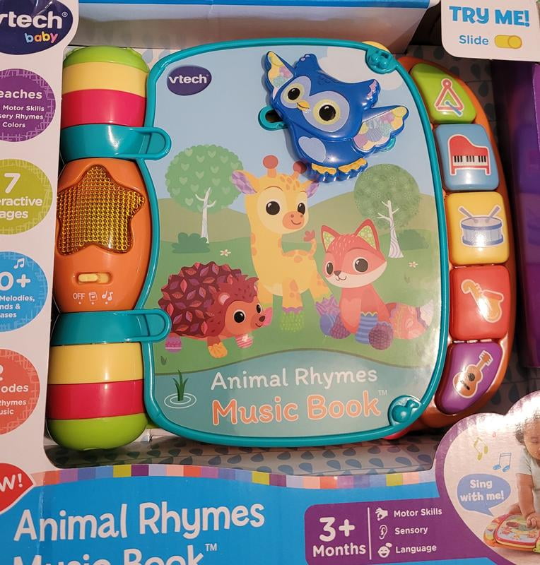 VTech - Livre à Comptines des P'tits Loulous, Livre Musical Bébé avec Poignée de Transport, 4 Comptines Traditionnelles pour Danser et 4 Pages Illustrées, Cadeau Bébé Dès 6 Mois - Contenu en