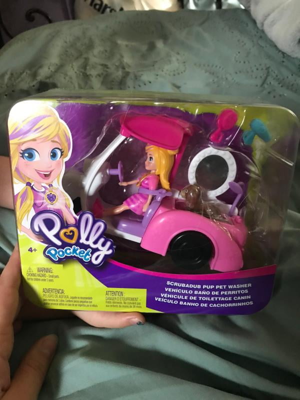 Polly pocket vehiculo baño de perritos hot sale
