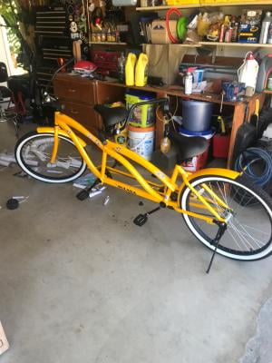 yellow tandem bike