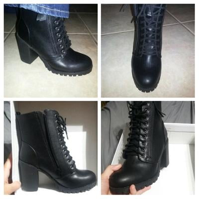 soda women's malia faux leather lace up chunky ankle boot