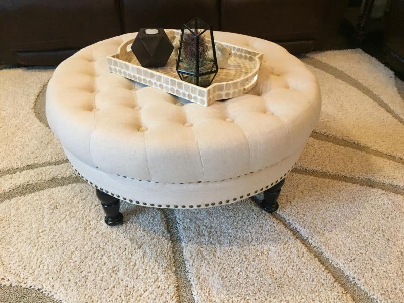 Linon isabelle tufted ottoman deals