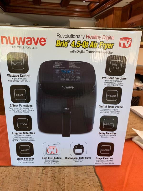 Nuwave 36121 Digital Air Fryer with integrated temperature probe, 4.5 Quart  