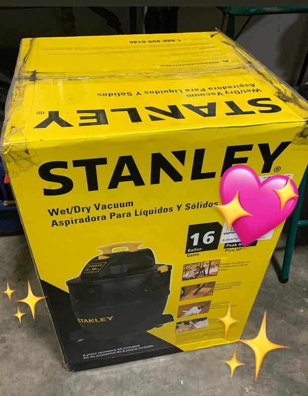店舗用品 Vini109 Stanley 16 Gal. 6.0 HP Poly Wet/Dry Vacuum with Hose and