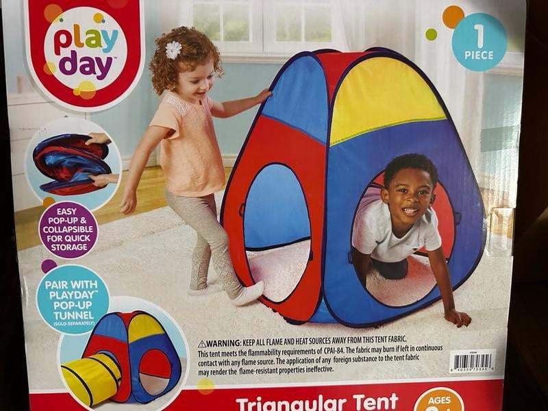 Play Day Triangular Pop-up Tent for Toddlers, Imaginative and