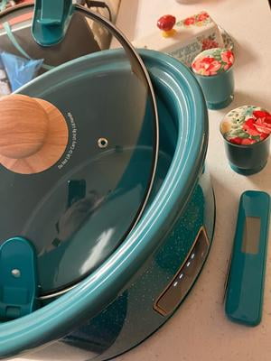 SALE! The Pioneer Woman 6 Qt Digital Slow Cooker with Locking Lid, Teal Speckle