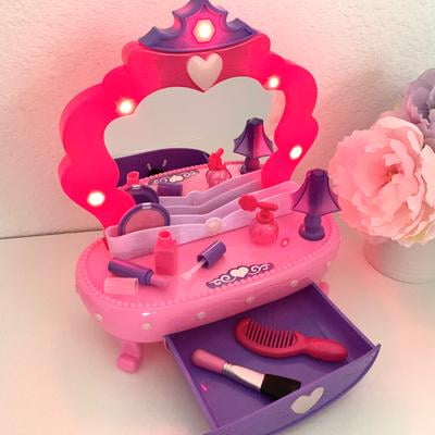 Kid Connection Light Up Vanity Set With Working Storage Drawer 7 Pieces Walmart Com Walmart Com kid connection light up vanity set with working storage drawer 7 pieces