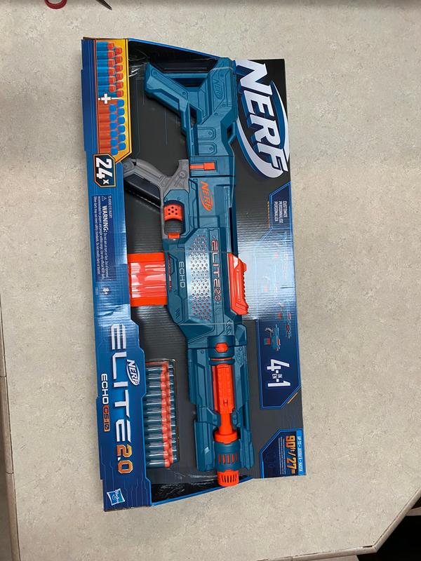 Nerf Elite 2.0 Echo CS-10 Blaster, 24 Nerf Darts, 10-Dart Clip, Removable  Stock and Barrel Extension, 4 Tactical Rails - Nerf