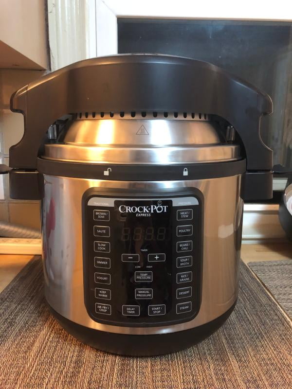 Crock-Pot 8-qt. Express Crock Programmable Slow Cooker and Pressure Cooker  with Air Fryer Lid - Silver Stainless Steel 985117941M - The Home Depot