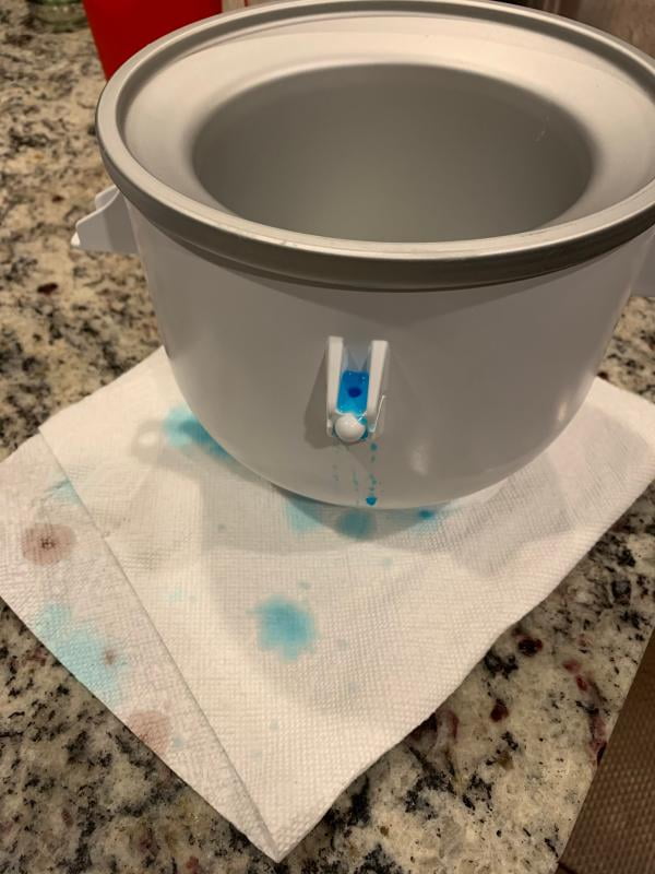 Kitchenaid ice cream maker leaking blue liquid new arrivals