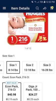 Huggies Little Snugglers Baby Diapers, Size 1 (8-14 lbs), 84 count - Harris  Teeter