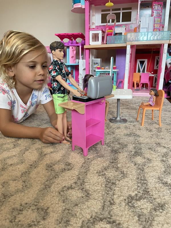 Barbie World Toy BBQ Grill Playset with 7 Dollhouse Accessories Including Grill with Working Lid Food Walmart