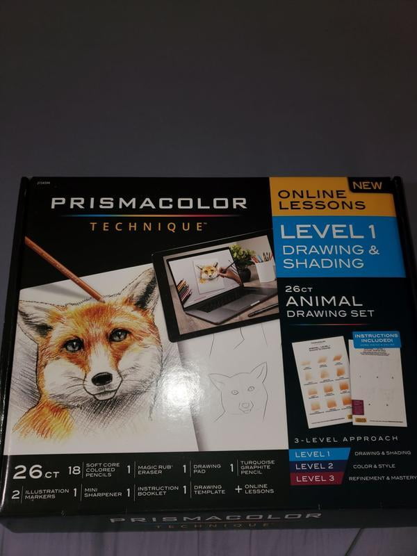 Prismacolor Technique, Art Supplies with Digital Drawings Set, 26 Ct &  Technique, Art Supplies and Digital Art Lessons, Animal Drawings Set, Level  2