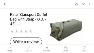 stansport duffel bag