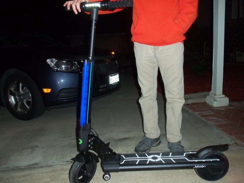 Jetson Bio Folding Electric Scooter with Bright LED Stem Light and LCD Display for Teens /& Adults